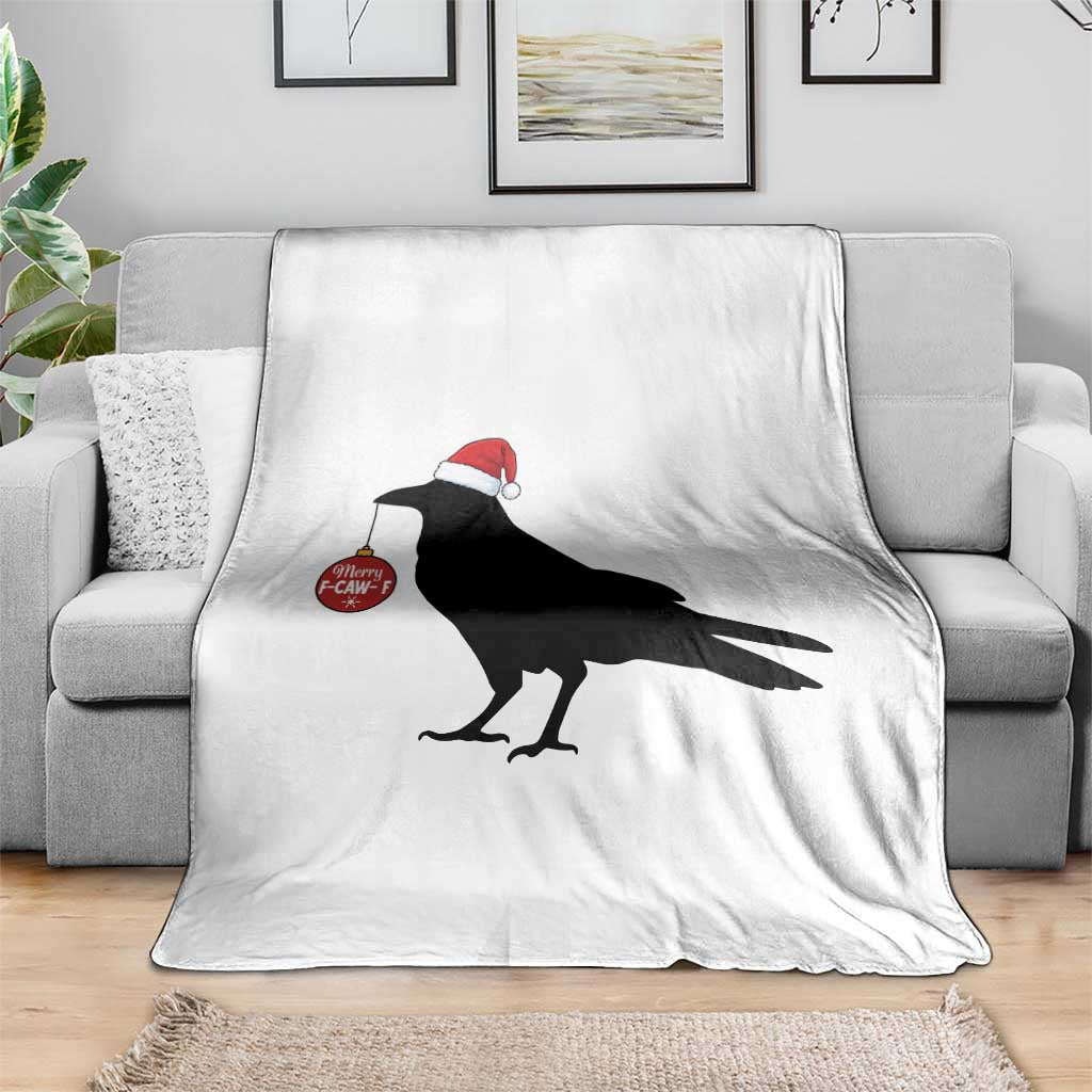 Christmas F Caw F Throw Blanket Funny Black Crow Merry Xmas TS14 Print Your Wear