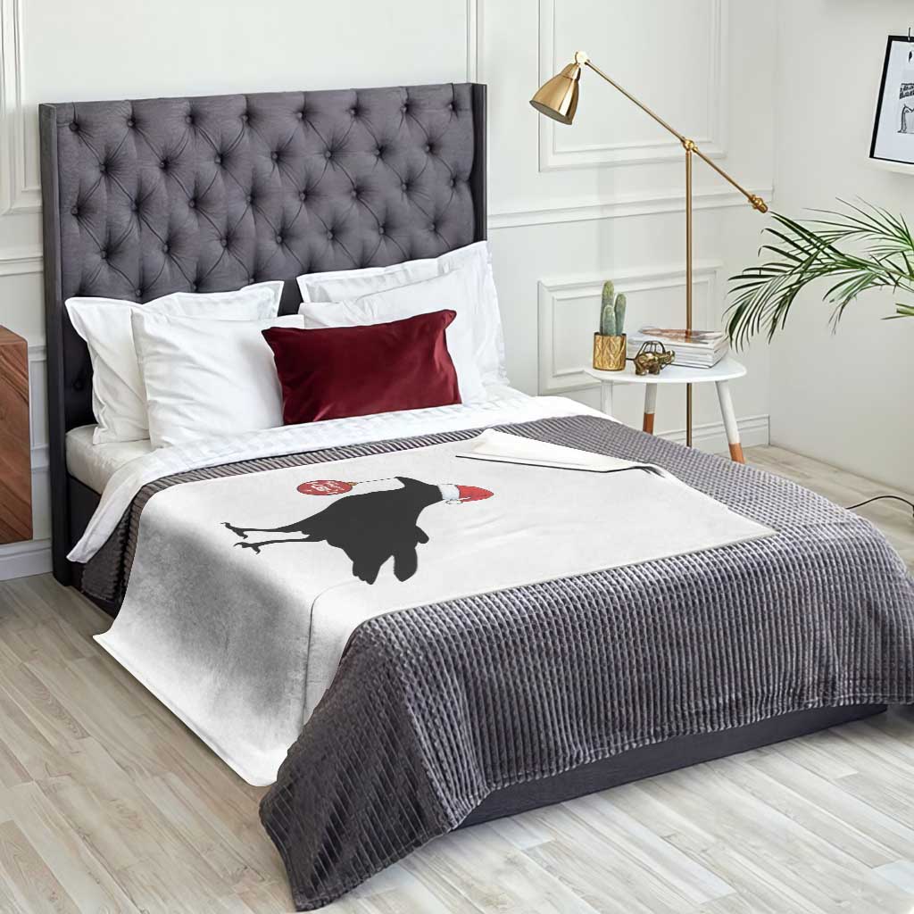 Christmas F Caw F Throw Blanket Funny Black Crow Merry Xmas TS14 Print Your Wear