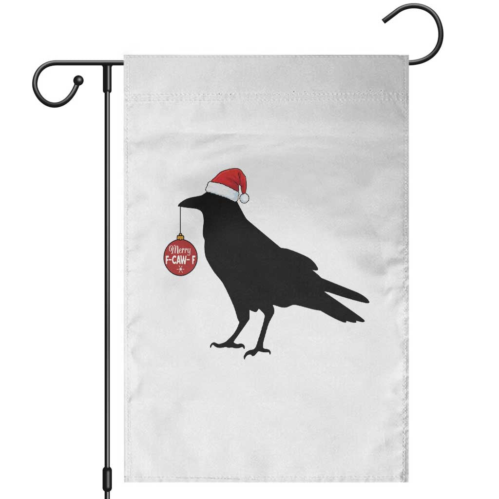 Christmas F Caw F Garden Flag Funny Black Crow Merry Xmas TS14 White Print Your Wear