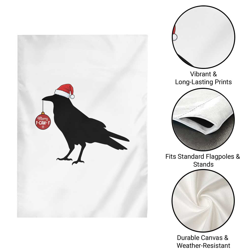 Christmas F Caw F Garden Flag Funny Black Crow Merry Xmas TS14 Print Your Wear
