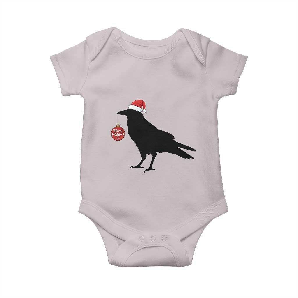 Christmas F Caw F Baby Onesie Funny Black Crow Merry Xmas TS14 Ice Gray Print Your Wear