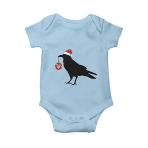 Christmas F Caw F Baby Onesie Funny Black Crow Merry Xmas TS14 Light Blue Print Your Wear