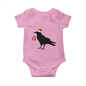 Christmas F Caw F Baby Onesie Funny Black Crow Merry Xmas TS14 Light Pink Print Your Wear