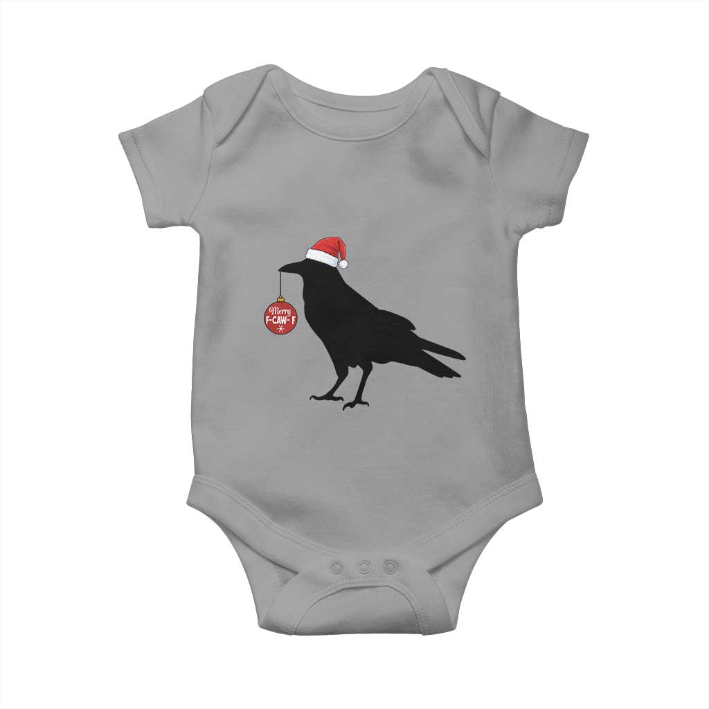 Christmas F Caw F Baby Onesie Funny Black Crow Merry Xmas TS14 Sport Gray Print Your Wear