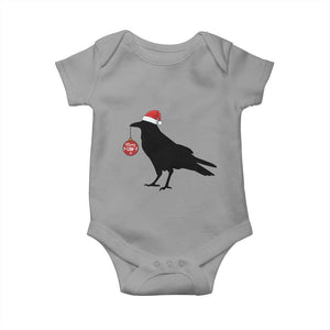 Christmas F Caw F Baby Onesie Funny Black Crow Merry Xmas TS14 Sport Gray Print Your Wear