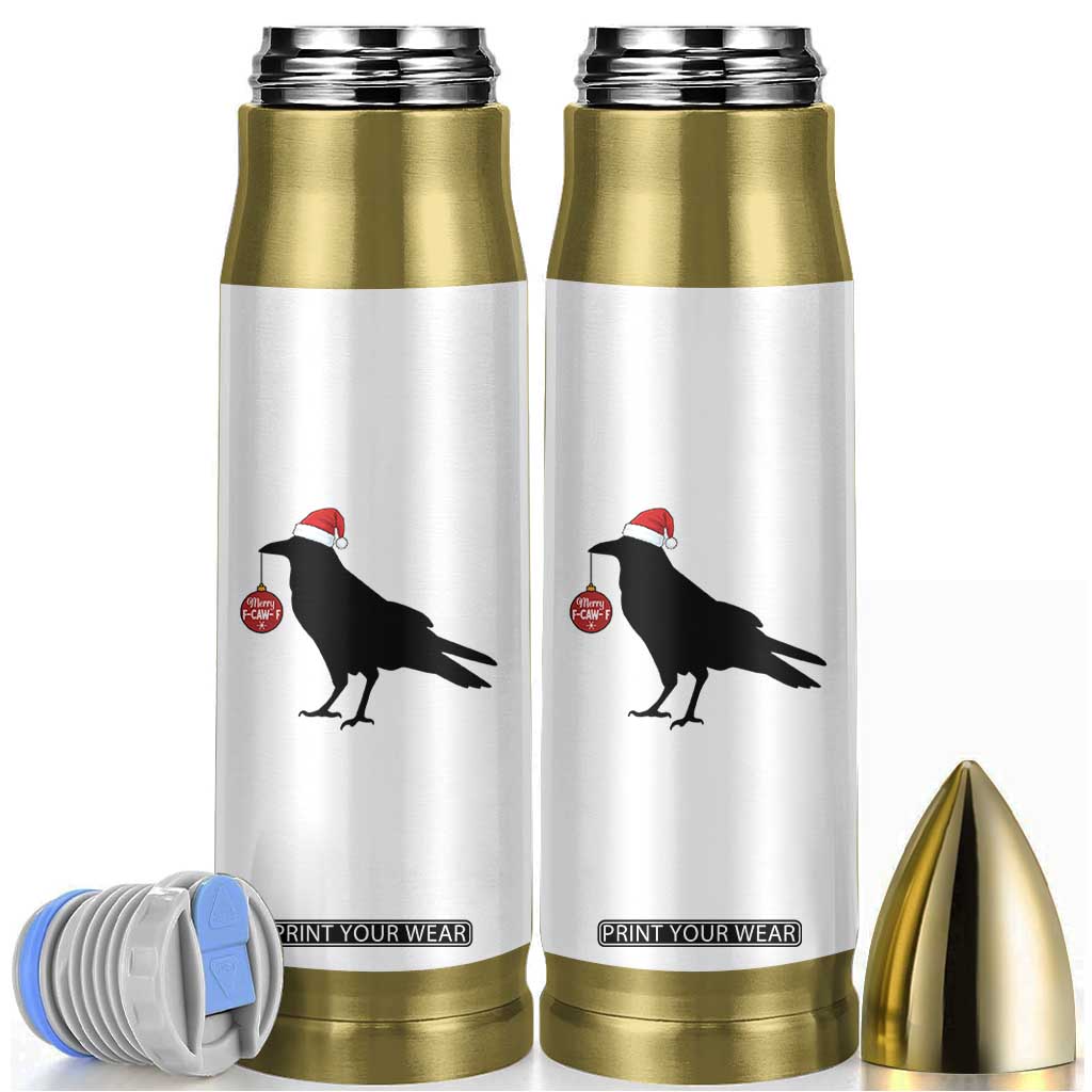 Christmas F Caw F Bullet Tumbler Funny Black Crow Merry Xmas TS14 White Print Your Wear