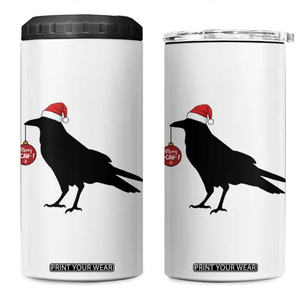 Christmas F Caw F 4 in 1 Can Cooler Tumbler Funny Black Crow Merry Xmas TS14 One Size: 16 oz White Print Your Wear