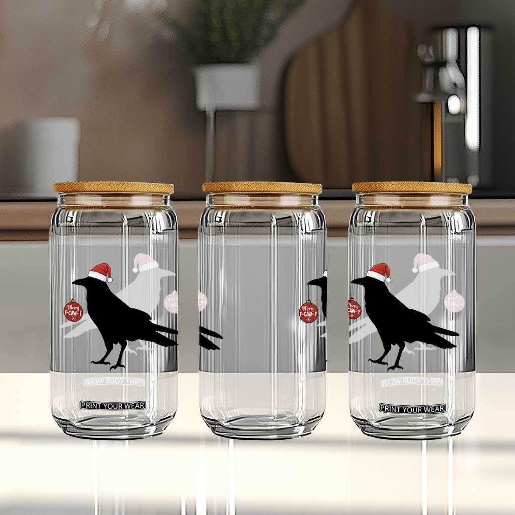 Christmas F Caw F Glass Can Funny Black Crow Merry Xmas TS14 Print Your Wear