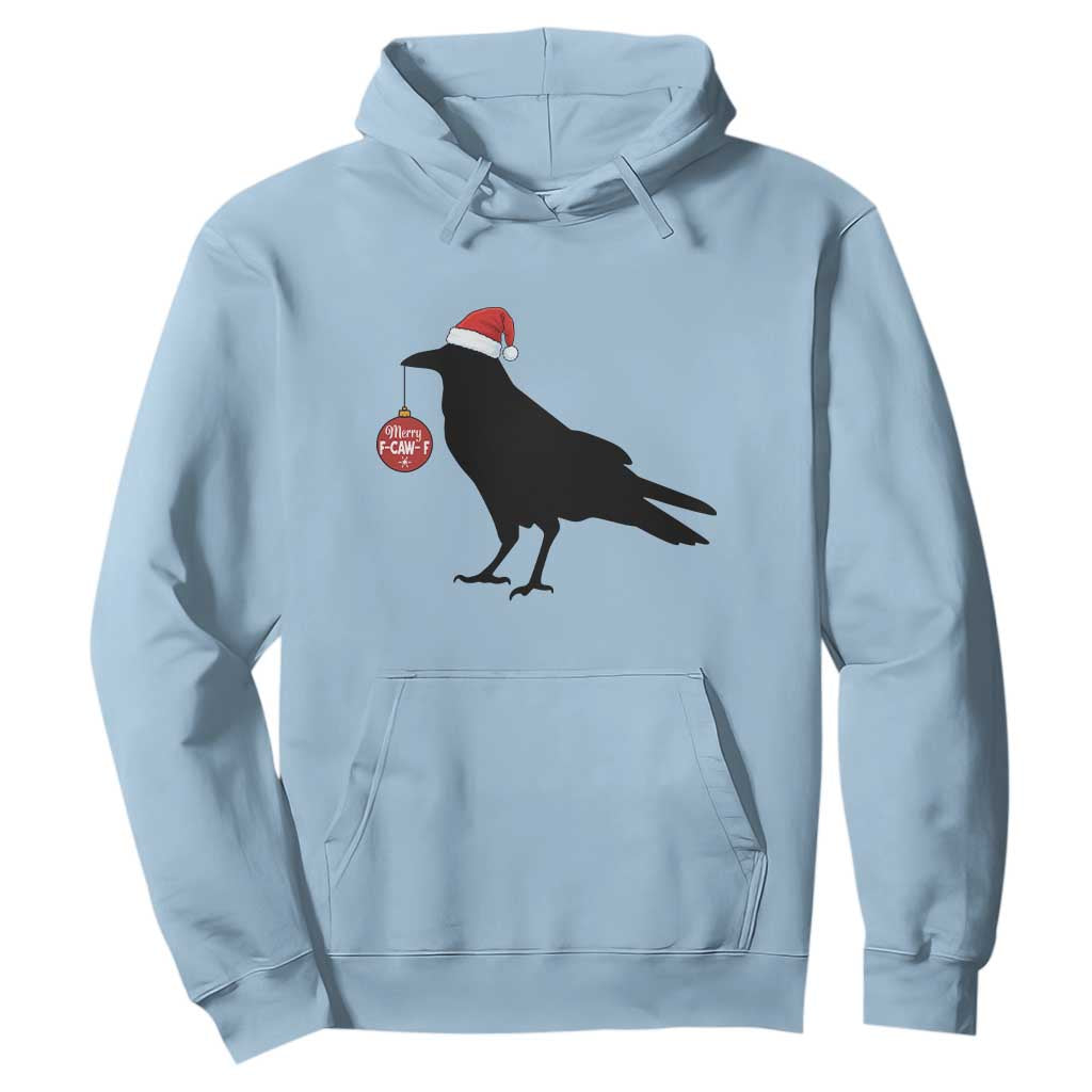 Christmas F Caw F Hoodie Funny Black Crow Merry Xmas TS14 Light Blue Print Your Wear