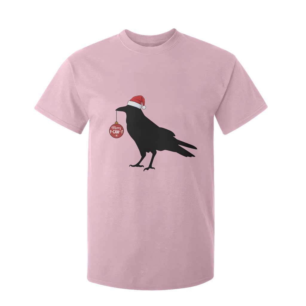 Christmas F Caw F T Shirt For Kid Funny Black Crow Merry Xmas TS14 Light Pink Print Your Wear