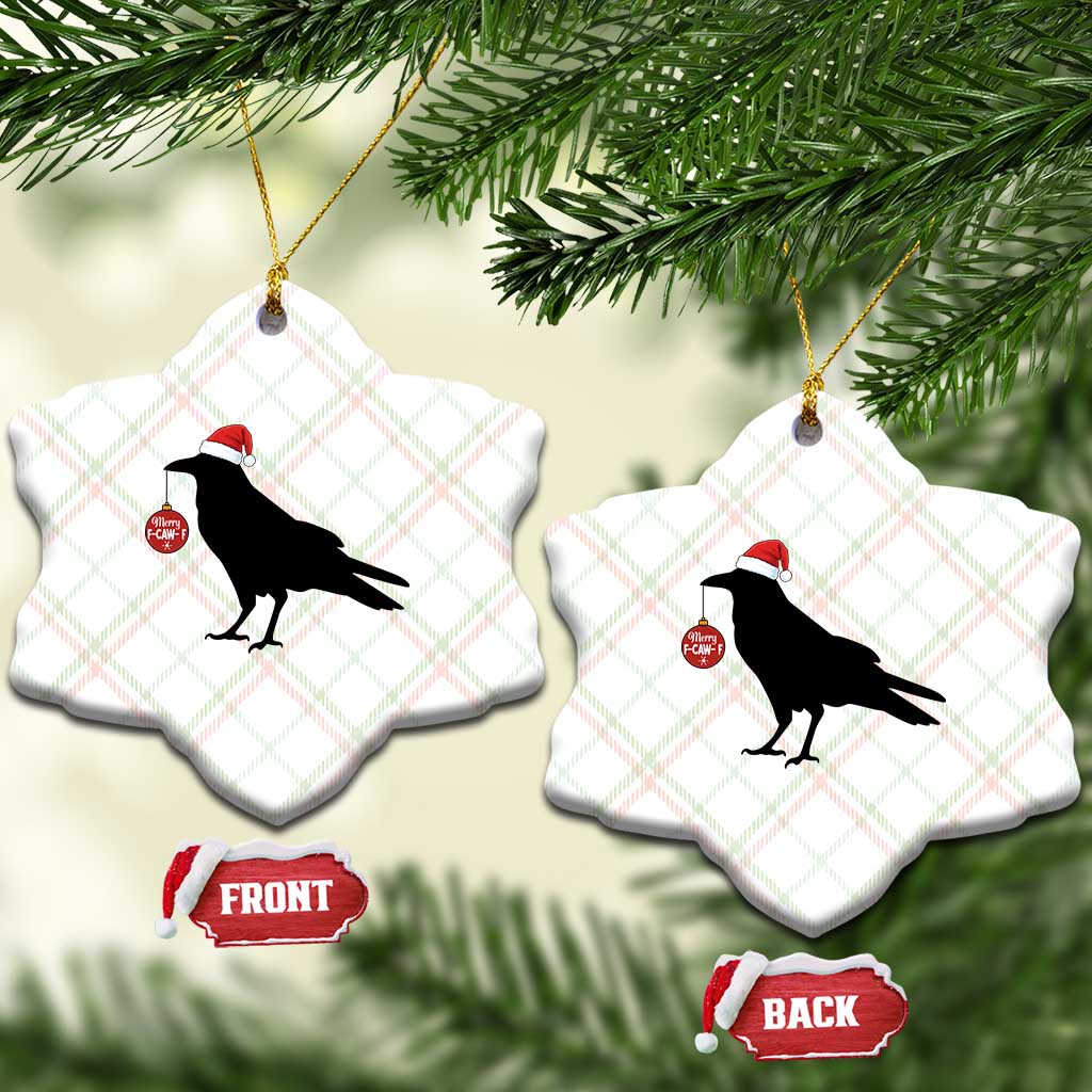 Christmas F Caw F Ceramic Ornament Funny Black Crow Merry Xmas TS14 Print Your Wear