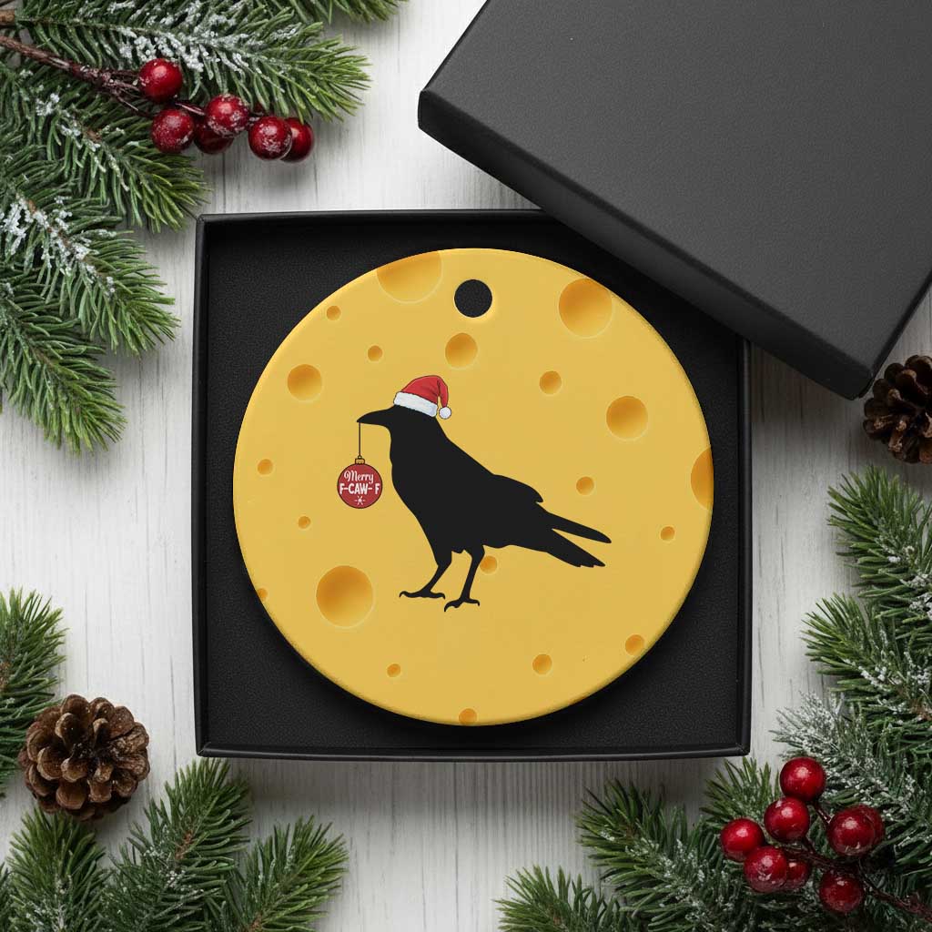 Christmas F Caw F Ceramic Ornament Funny Black Crow Merry Xmas TS14 1pc Yellow Cheese Print Your Wear