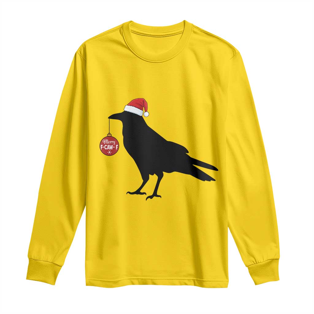 Christmas F Caw F Long Sleeve Shirt Funny Black Crow Merry Xmas TS14 Daisy Print Your Wear