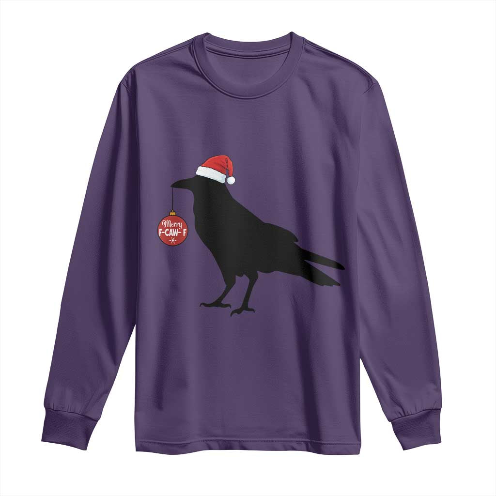 Christmas F Caw F Long Sleeve Shirt Funny Black Crow Merry Xmas TS14 Purple Print Your Wear