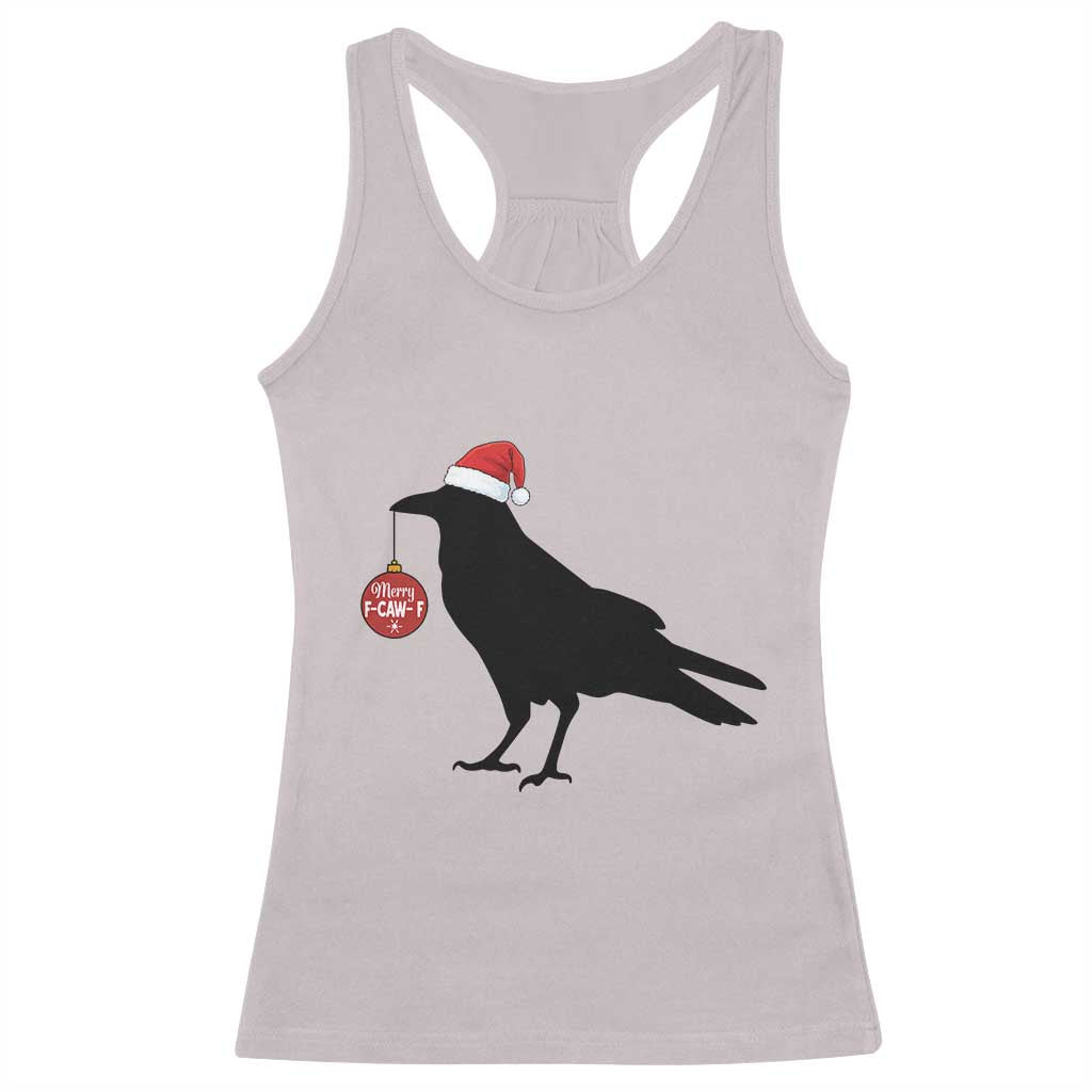 Christmas F Caw F Racerback Tank Top Funny Black Crow Merry Xmas TS14 Ice Gray Print Your Wear