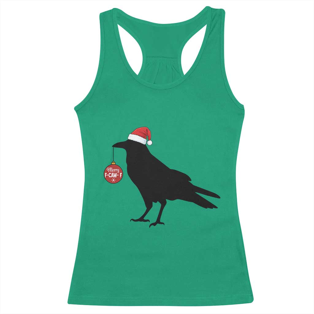 Christmas F Caw F Racerback Tank Top Funny Black Crow Merry Xmas TS14 Irish Green Print Your Wear