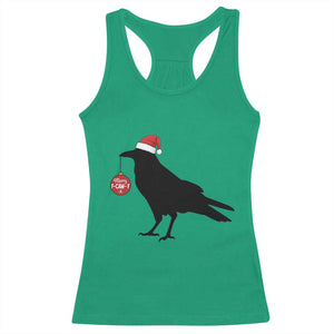 Christmas F Caw F Racerback Tank Top Funny Black Crow Merry Xmas TS14 Irish Green Print Your Wear