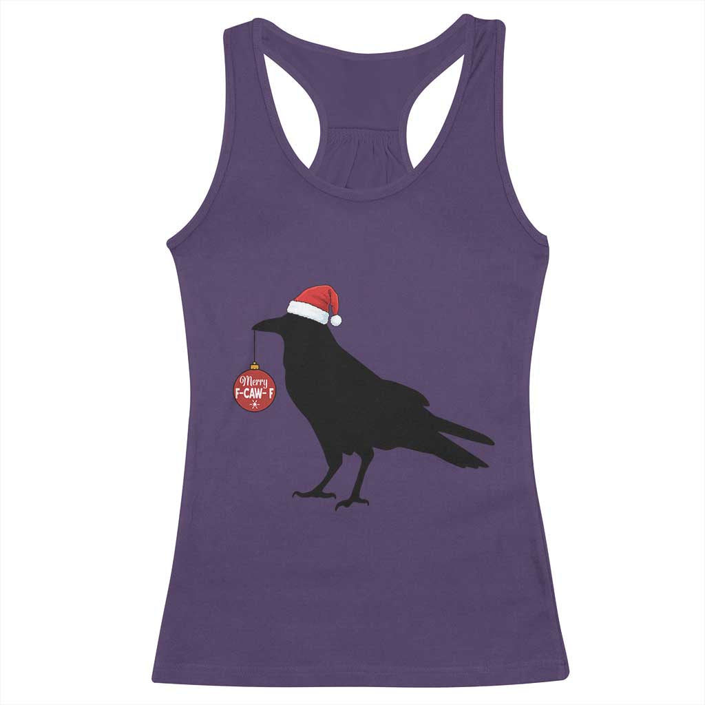 Christmas F Caw F Racerback Tank Top Funny Black Crow Merry Xmas TS14 Purple Print Your Wear