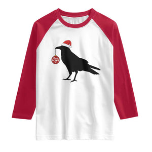 Christmas F Caw F Raglan Shirt Funny Black Crow Merry Xmas TS14 White Red Print Your Wear