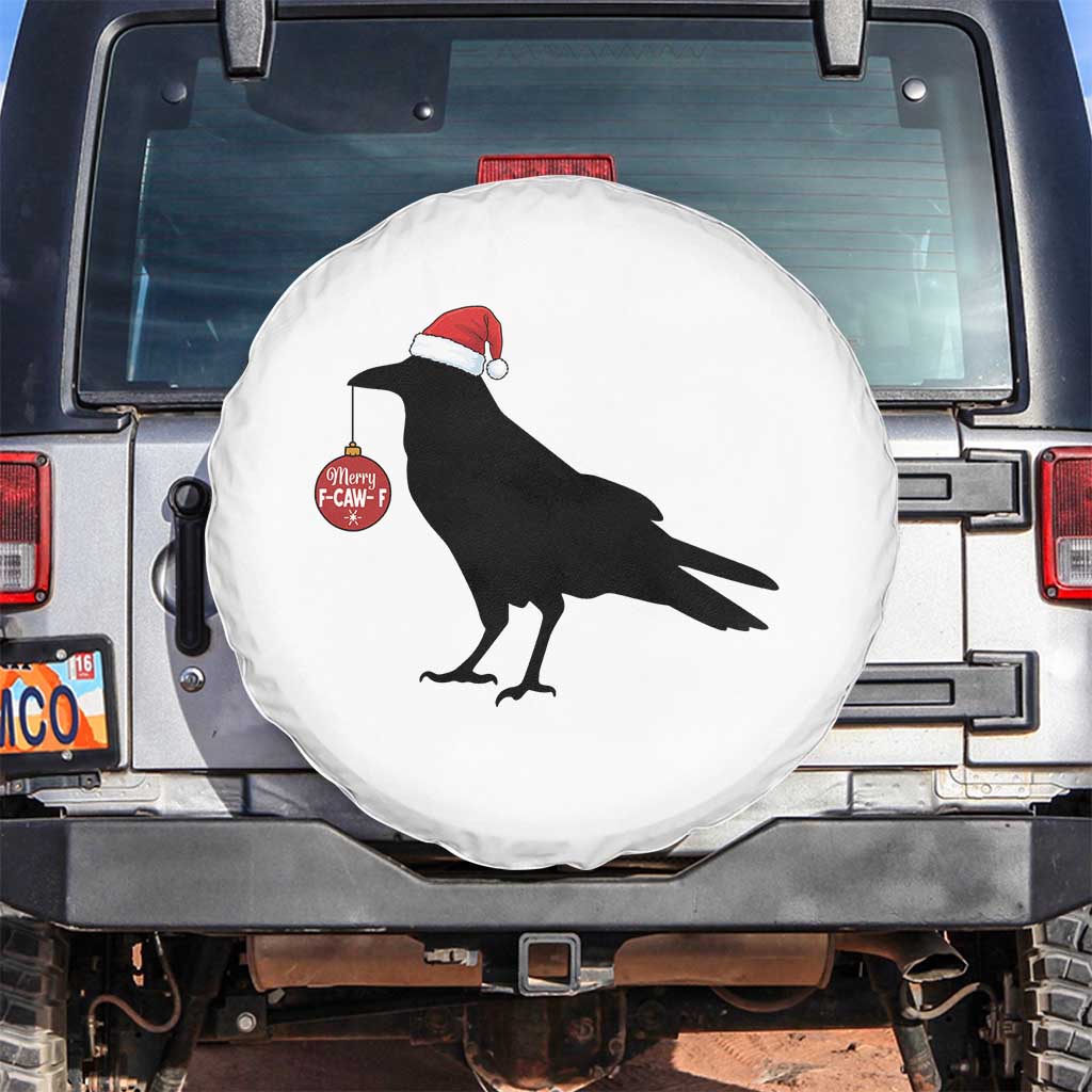 Christmas F Caw F Spare Tire Cover Funny Black Crow Merry Xmas TS14 No hole White Print Your Wear