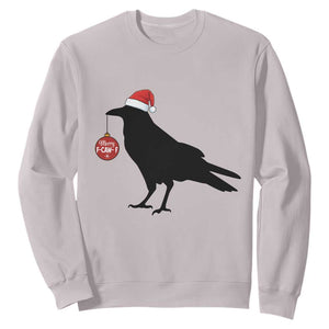Christmas F Caw F Sweatshirt Funny Black Crow Merry Xmas TS14 Ice Gray Print Your Wear