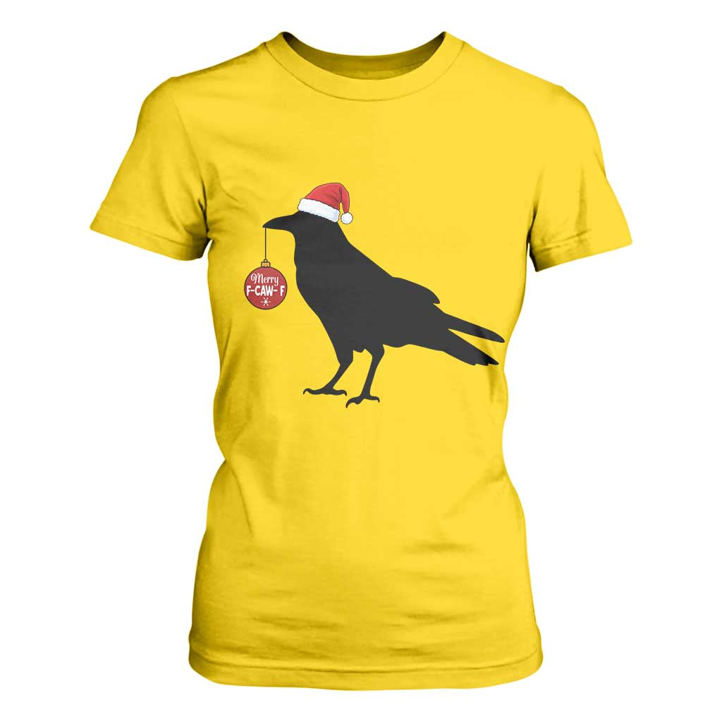 Christmas F Caw F T Shirt For Women Funny Black Crow Merry Xmas TS14 Daisy Print Your Wear