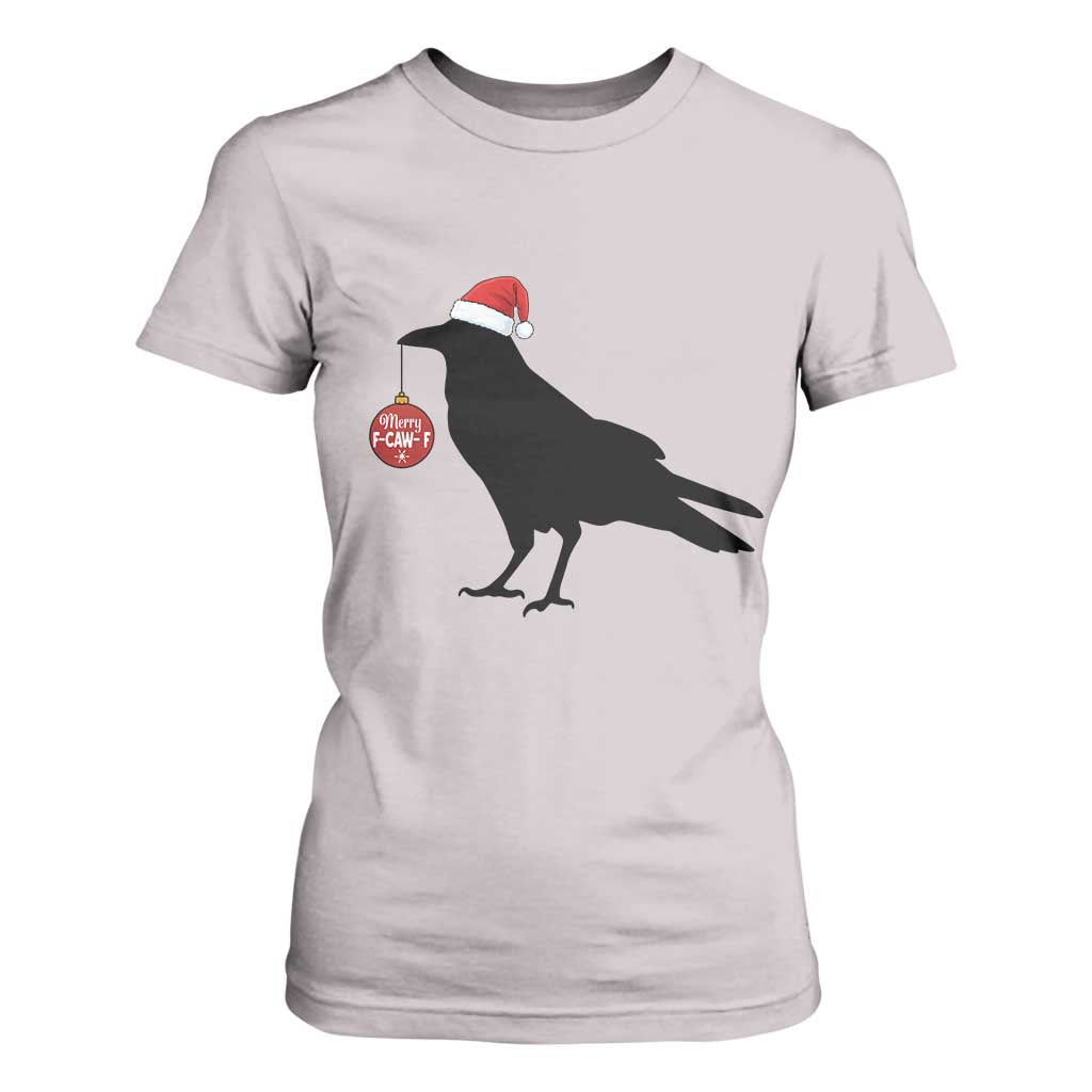 Christmas F Caw F T Shirt For Women Funny Black Crow Merry Xmas TS14 Ice Gray Print Your Wear