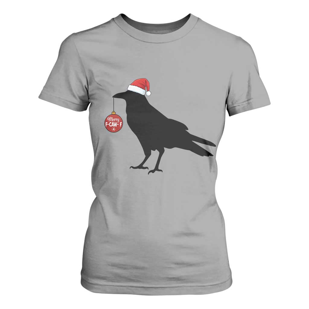 Christmas F Caw F T Shirt For Women Funny Black Crow Merry Xmas TS14 Sport Gray Print Your Wear