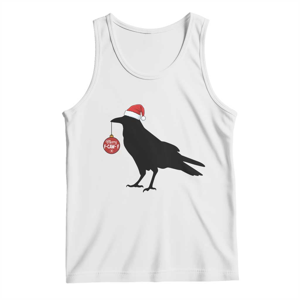 Christmas F Caw F Tank Top Funny Black Crow Merry Xmas TS14 White Print Your Wear