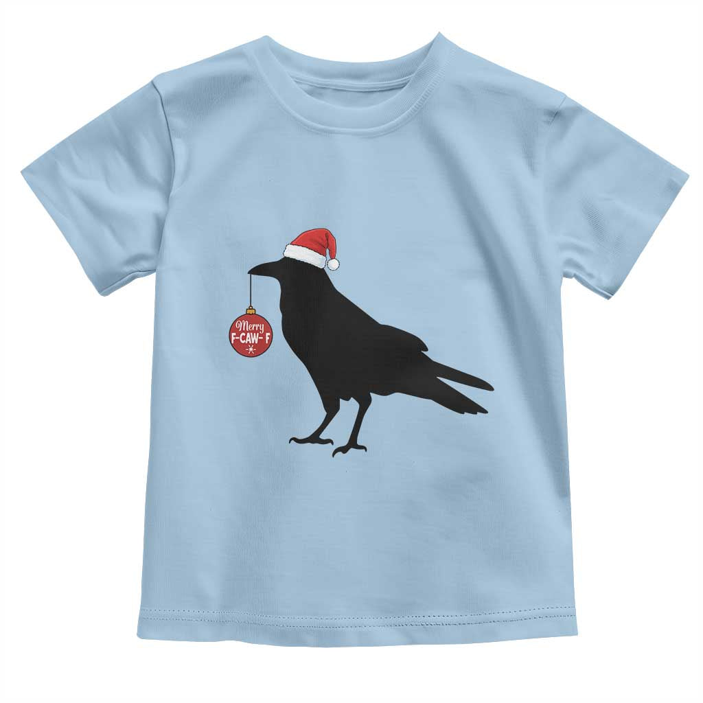 Christmas F Caw F Toddler T Shirt Funny Black Crow Merry Xmas TS14 Light Blue Print Your Wear