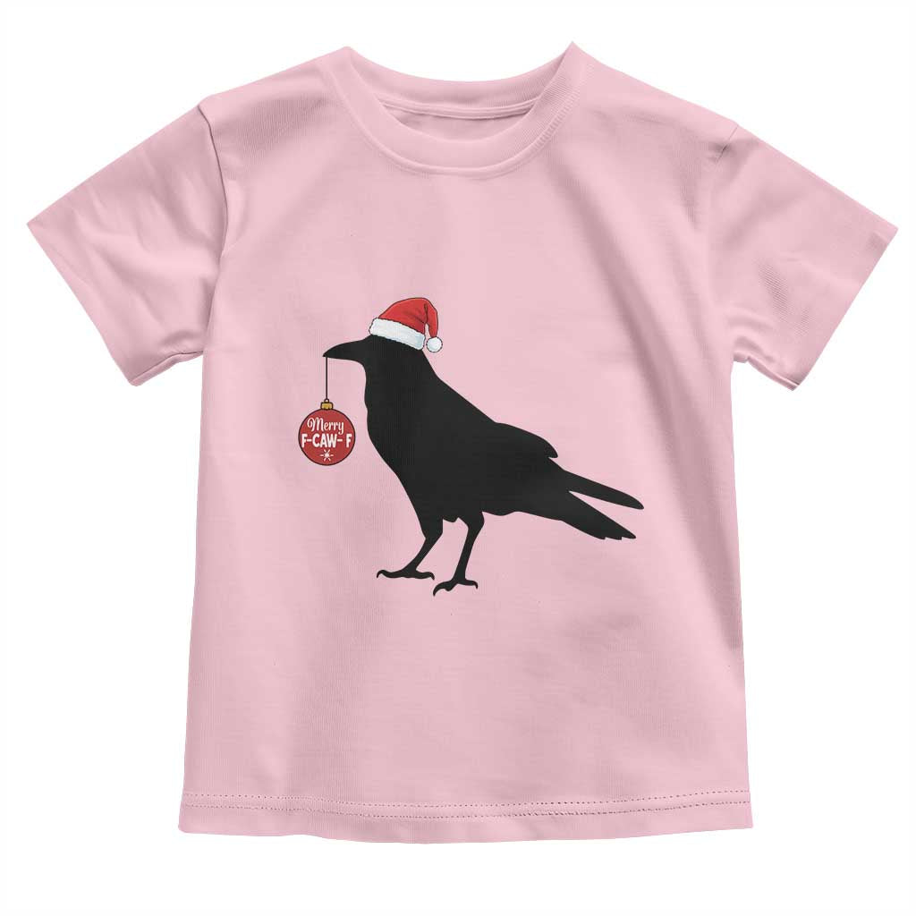 Christmas F Caw F Toddler T Shirt Funny Black Crow Merry Xmas TS14 Light Pink Print Your Wear
