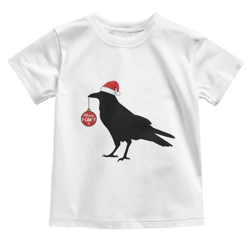 Christmas F Caw F Toddler T Shirt Funny Black Crow Merry Xmas TS14 White Print Your Wear