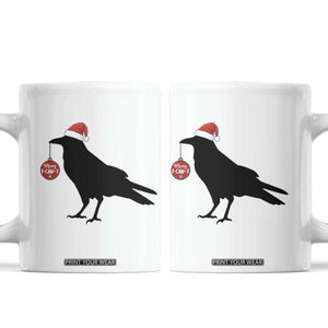 Christmas F Caw F Coffee Mug Funny Black Crow Merry Xmas TS14 White Print Your Wear