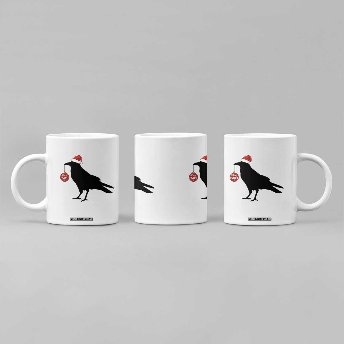 Christmas F Caw F Coffee Mug Funny Black Crow Merry Xmas TS14 Print Your Wear