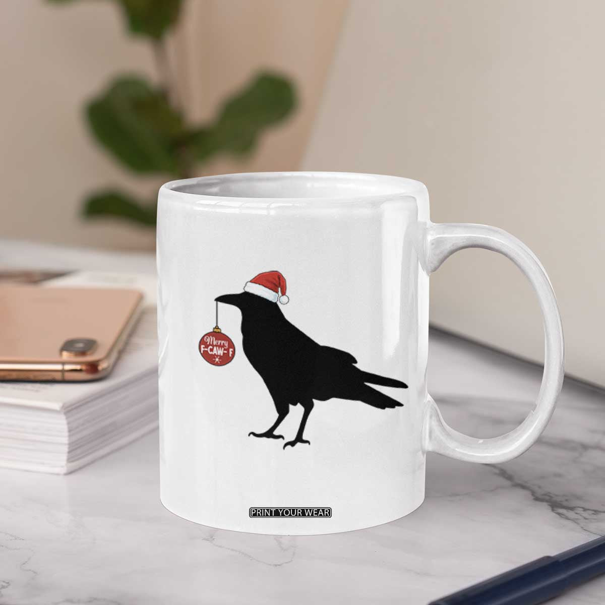 Christmas F Caw F Coffee Mug Funny Black Crow Merry Xmas TS14 Print Your Wear