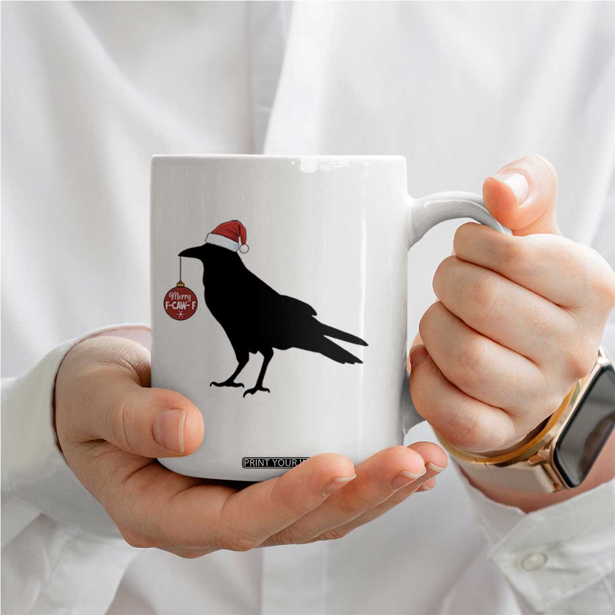 Christmas F Caw F Coffee Mug Funny Black Crow Merry Xmas TS14 Print Your Wear