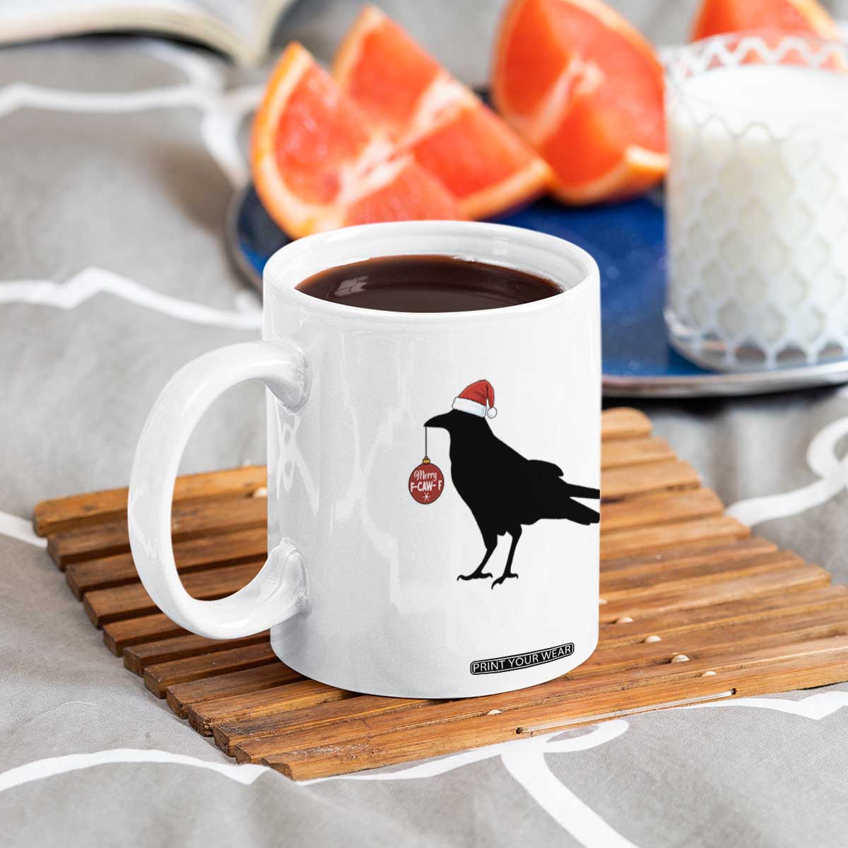 Christmas F Caw F Coffee Mug Funny Black Crow Merry Xmas TS14 Print Your Wear