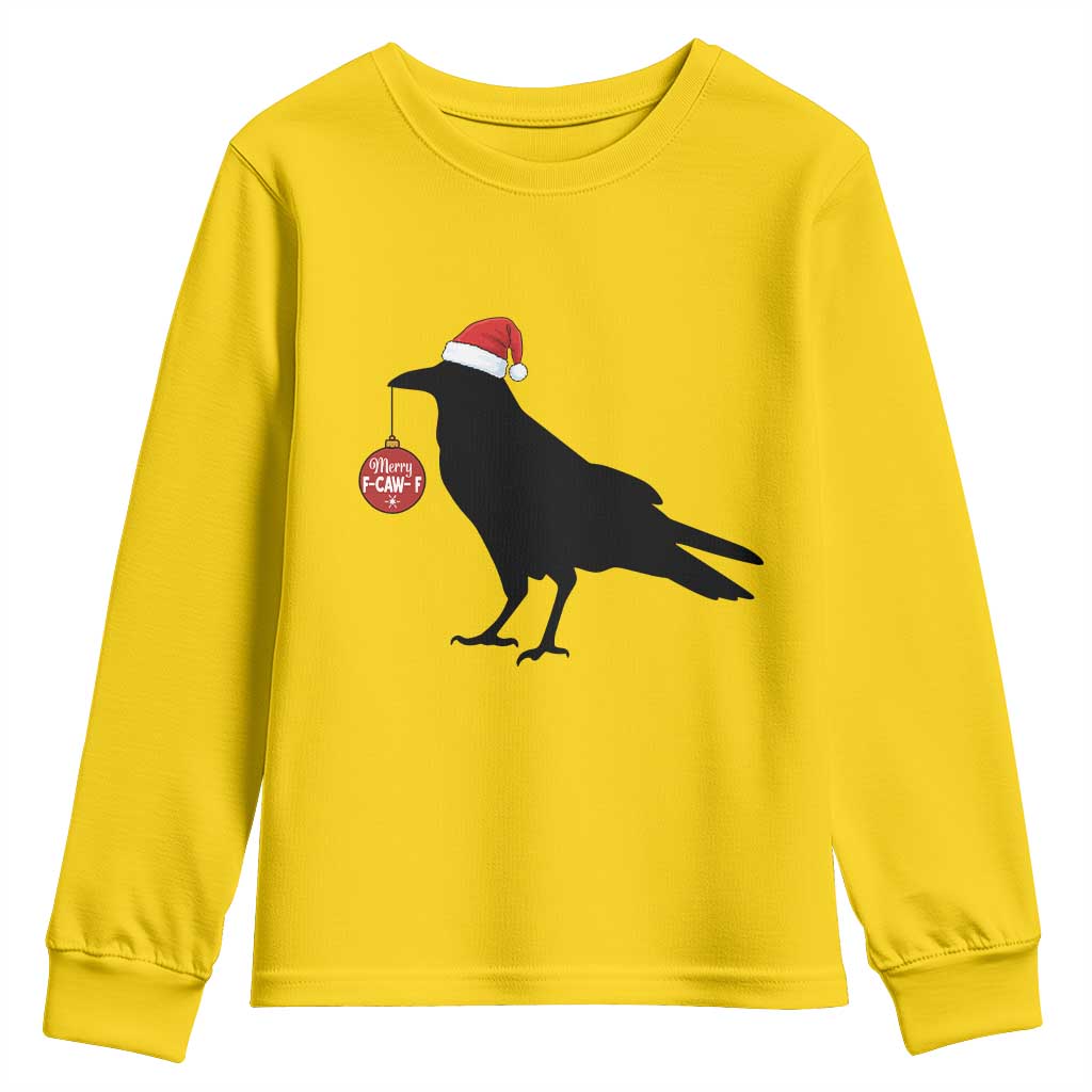 Christmas F Caw F Youth Sweatshirt Funny Black Crow Merry Xmas TS14 Daisy Print Your Wear