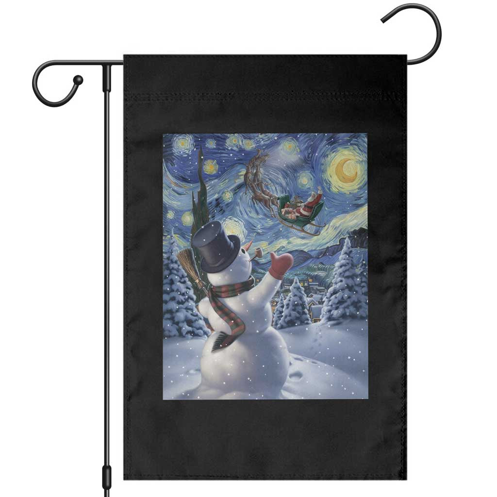 Christmas Snowman Starry Night Garden Flag TS14 Black Print Your Wear