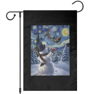 Christmas Snowman Starry Night Garden Flag TS14 Black Print Your Wear