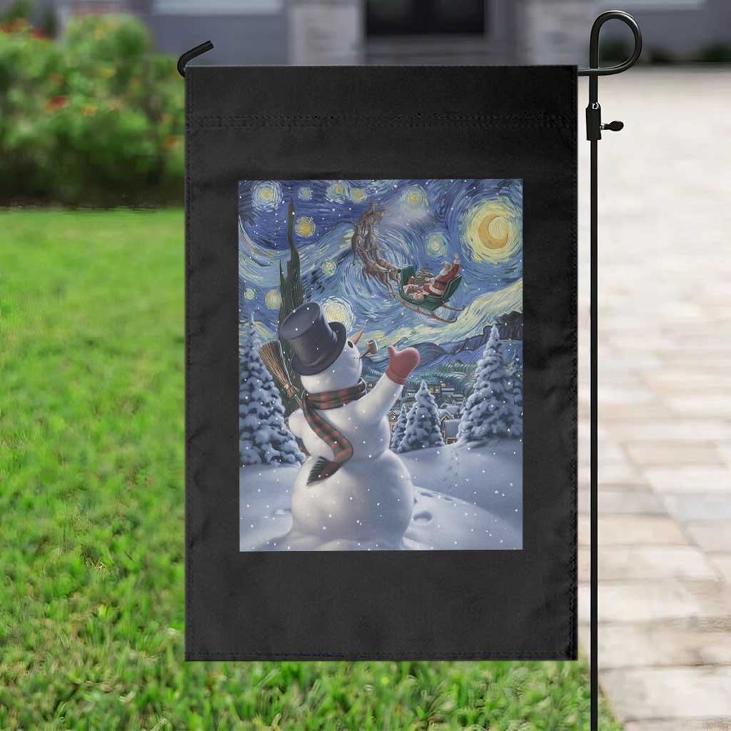 Christmas Snowman Starry Night Garden Flag TS14 Print Your Wear