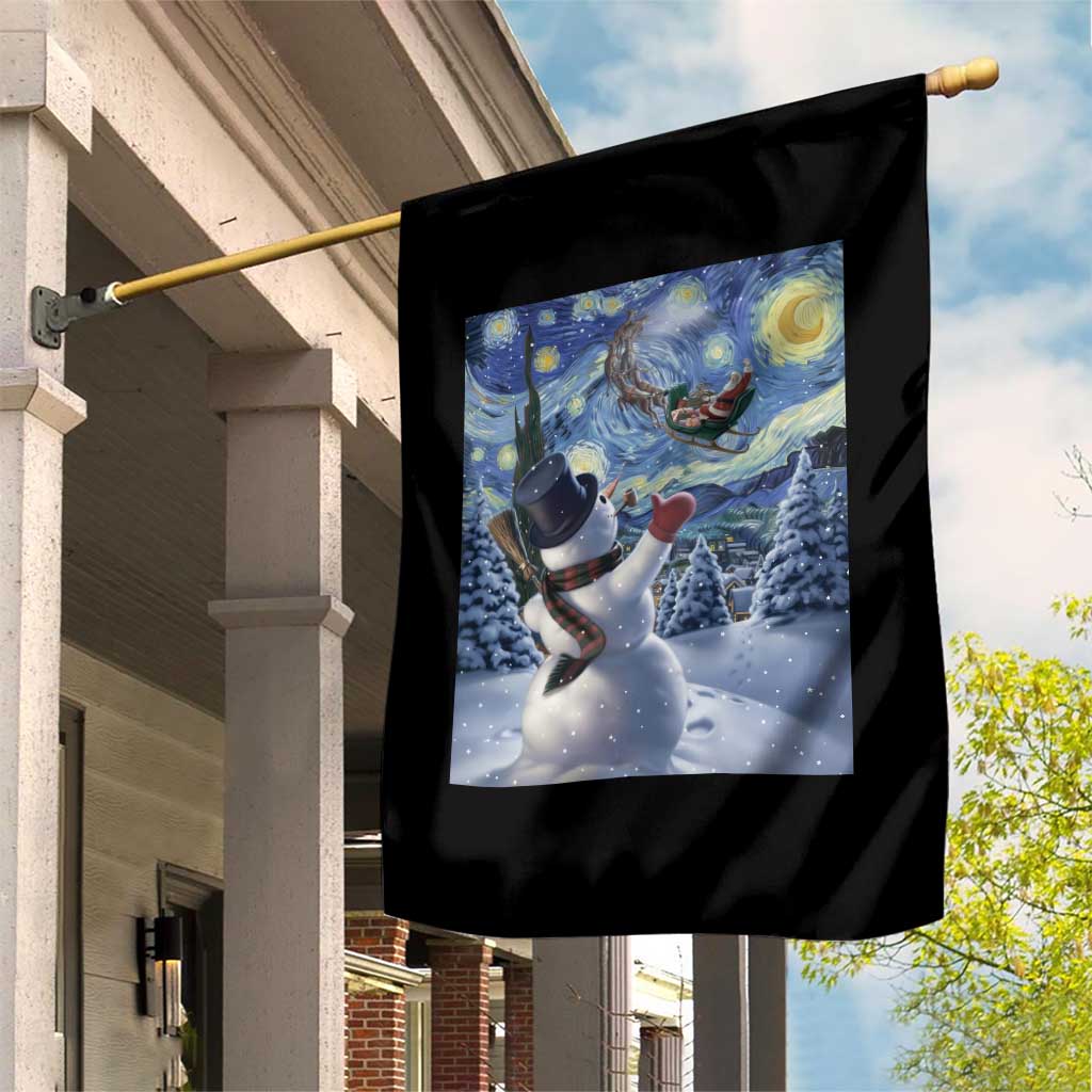 Christmas Snowman Starry Night Garden Flag TS14 Print Your Wear