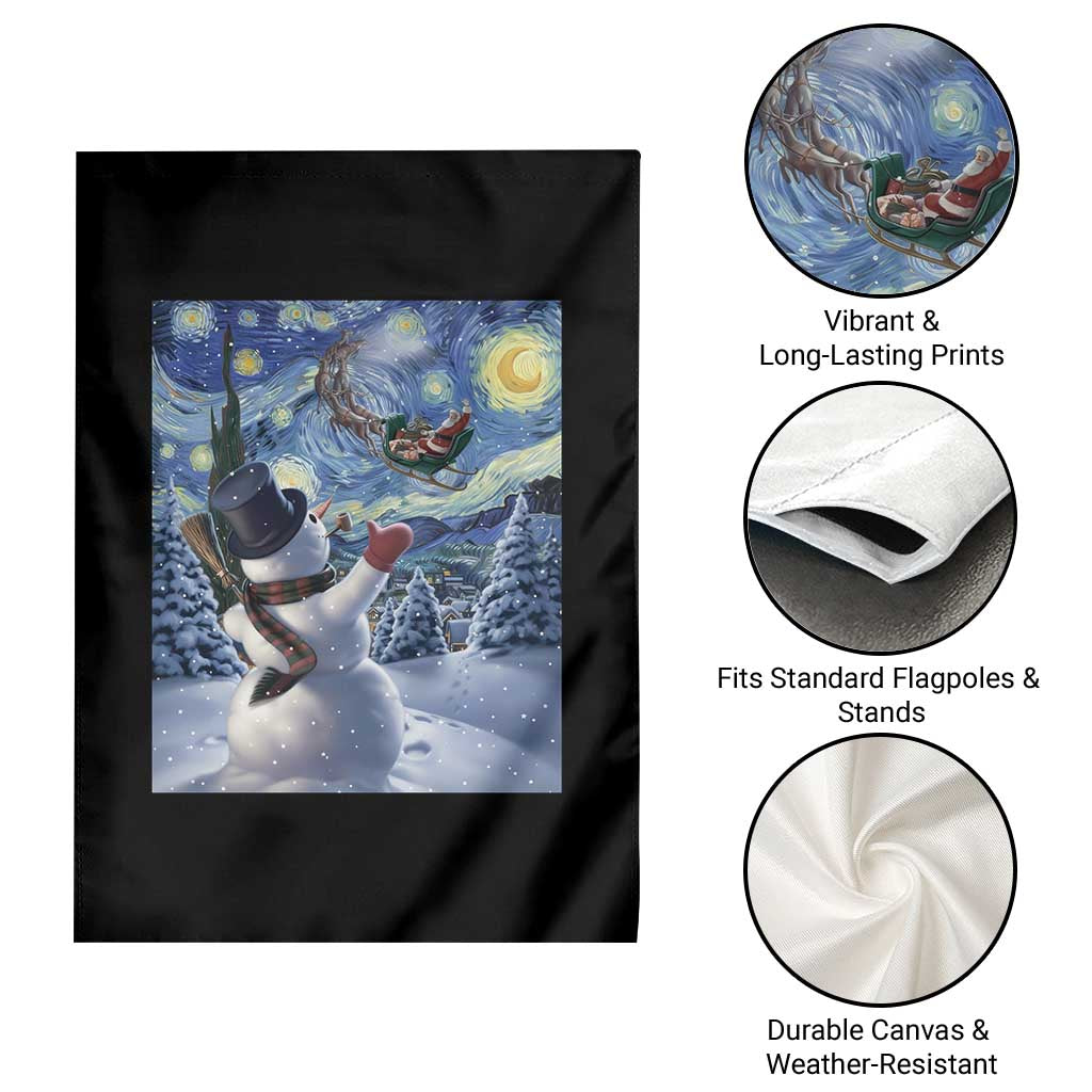Christmas Snowman Starry Night Garden Flag TS14 Print Your Wear