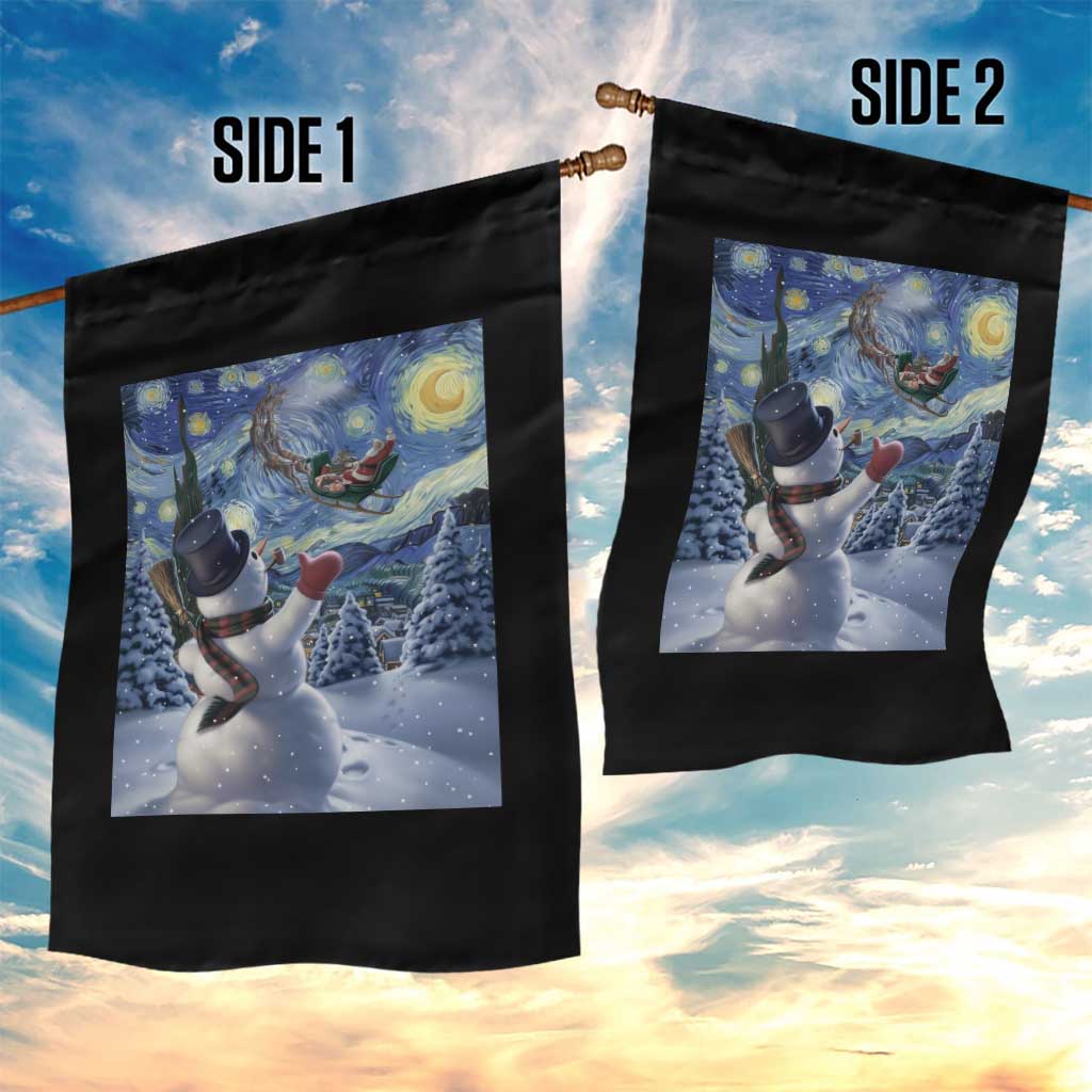 Christmas Snowman Starry Night Garden Flag TS14 Print Your Wear