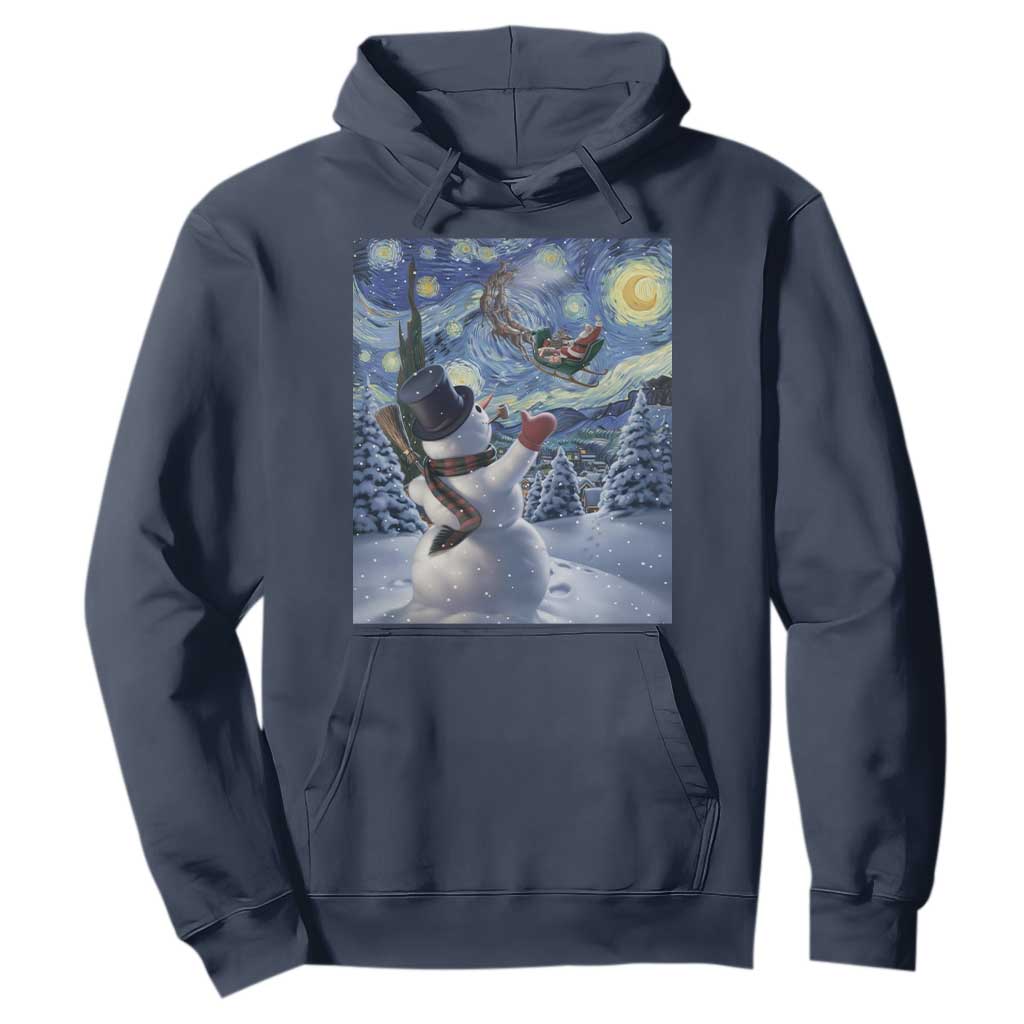 Christmas Snowman Starry Night Hoodie TS14 Navy Print Your Wear