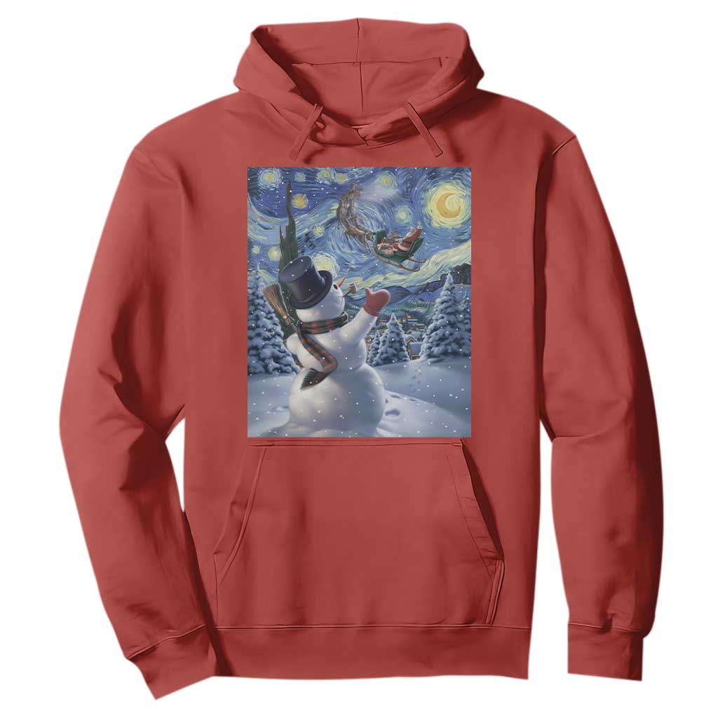Christmas Snowman Starry Night Hoodie TS14 Red Print Your Wear