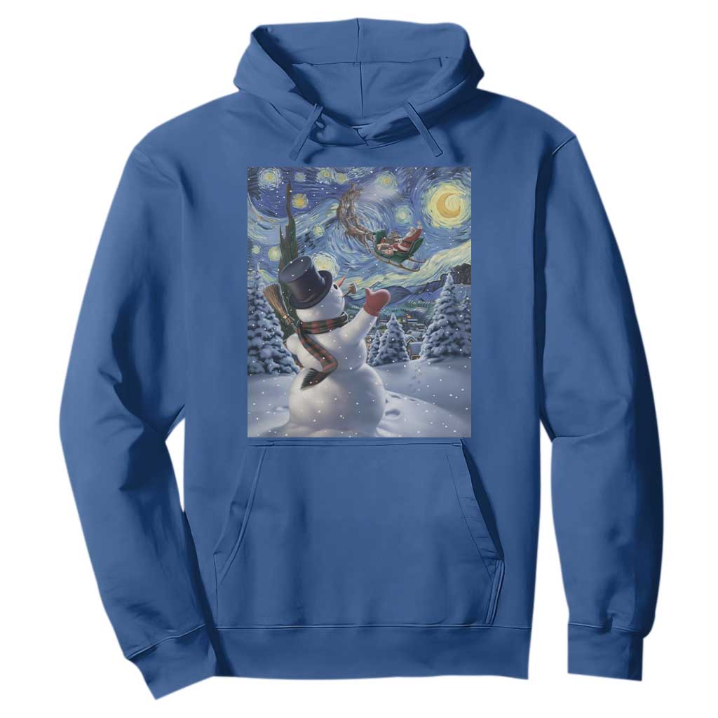 Christmas Snowman Starry Night Hoodie TS14 Royal Blue Print Your Wear