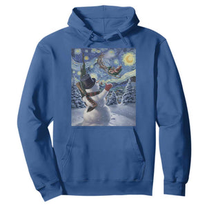 Christmas Snowman Starry Night Hoodie TS14 Royal Blue Print Your Wear