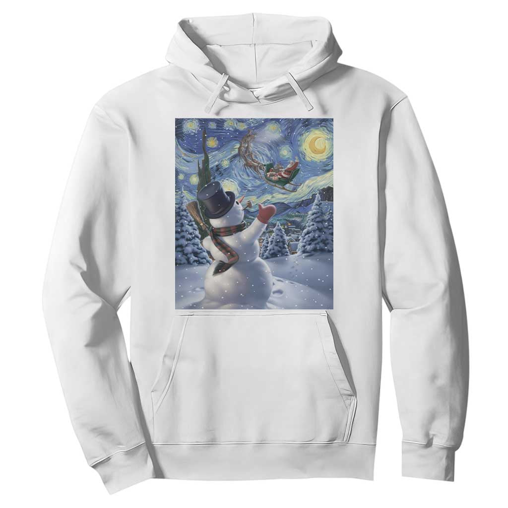 Christmas Snowman Starry Night Hoodie TS14 White Print Your Wear