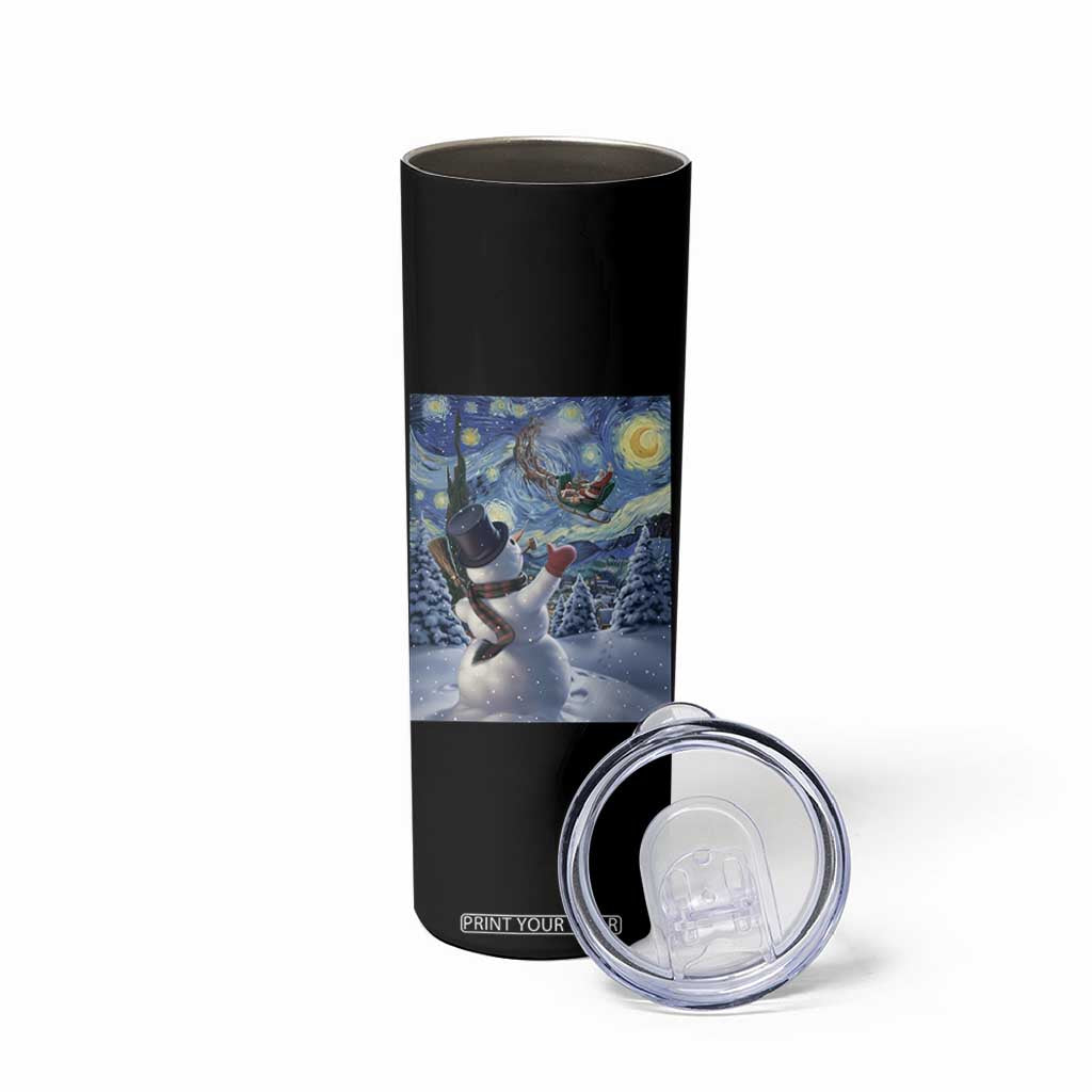 Christmas Snowman Starry Night Skinny Tumbler TS14 Print Your Wear